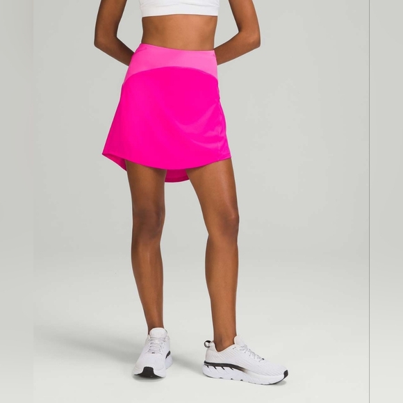 Lululemon Essential High Rise Running Skirt Long Pow Pink Size 8 Activewear Gym - Picture 1 of 13